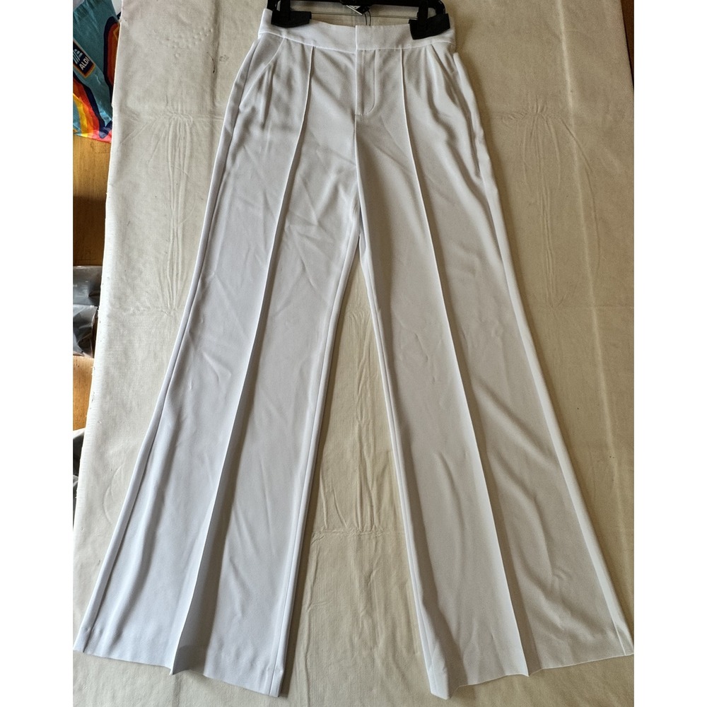 Alice + Olivia Dylan HW Wide Leg Pant White Size 8 CW000202105